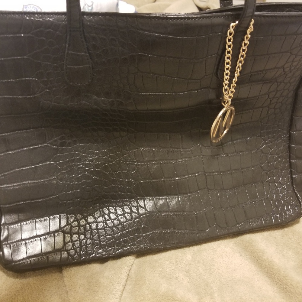 large faux leather bag.
